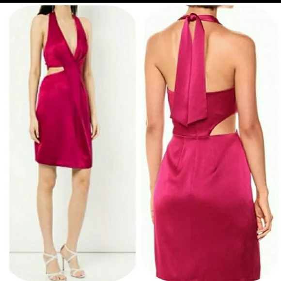 Halston Eve Halter Cutout Dress 14 NWT - Picture 2 of 11